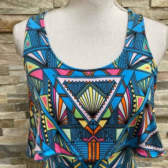 Mara Hoffman Modal Aztec Inca Print Ruffle Dress - Picture 3 of 6